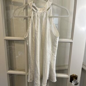 Women's M Polka Dot Halter Top Blouse Shiny